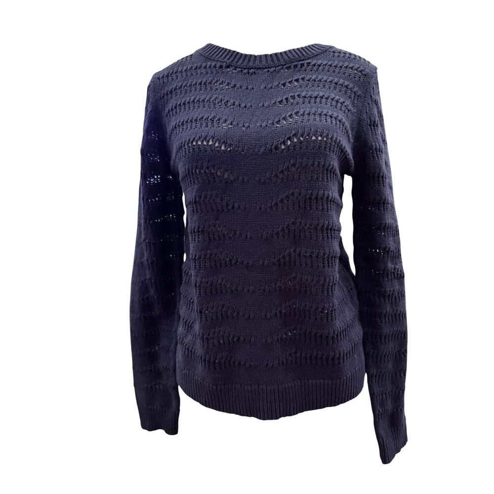 Lucky Brand Navy‎ Blue Textured Knit Sweater